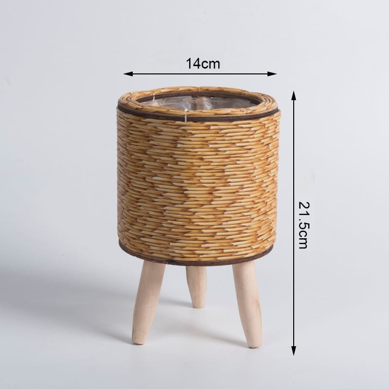 Cache-Pot en Rotin Rond