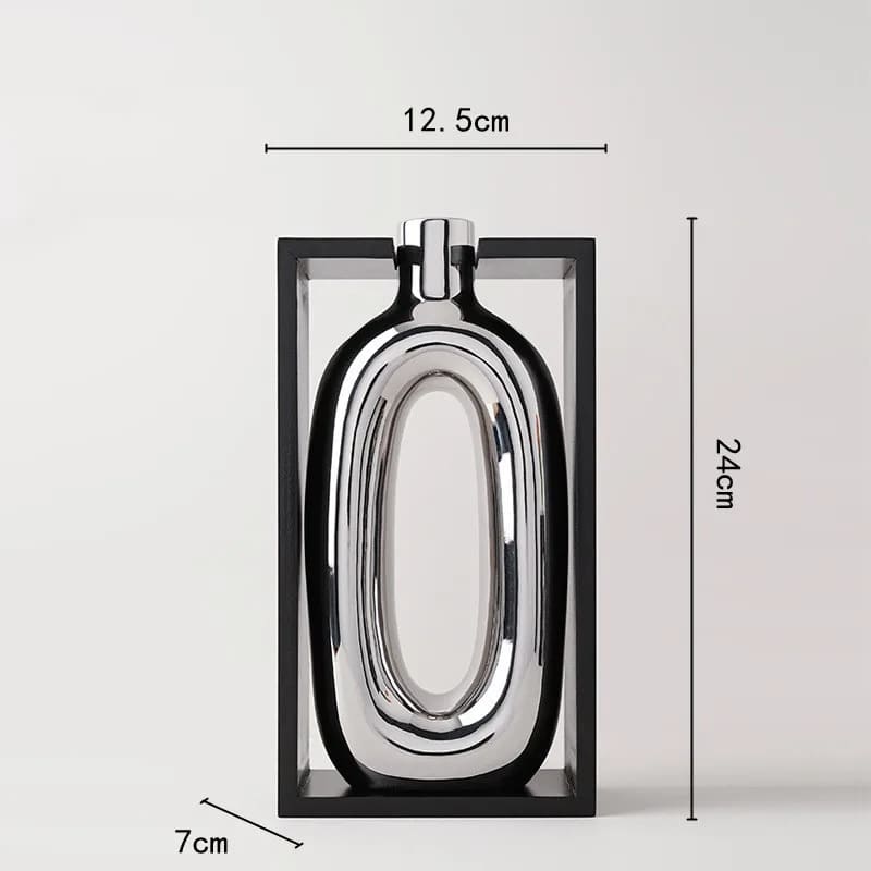 Déco Vase Argenté 24cm