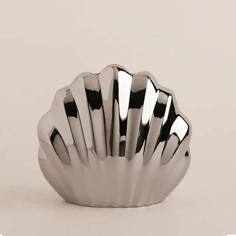 Déco Vase Coquillage Argenté