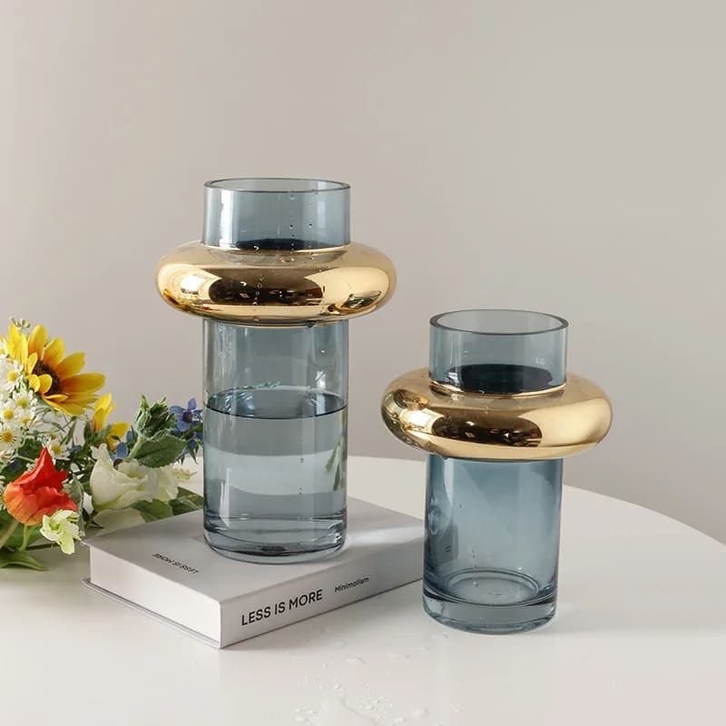 Déco Vase en Verre Transparent Cylindrique