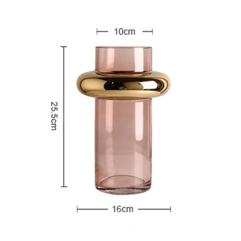 Déco Vase en Verre Transparent Rose