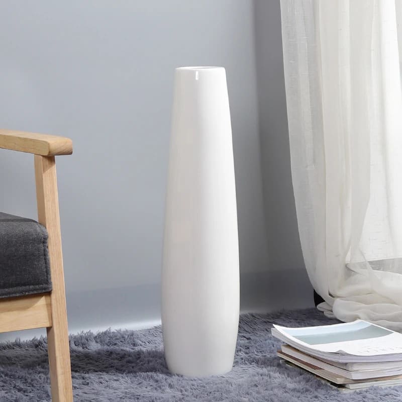 Grand Vase Blanc à Poser au Sol Déco