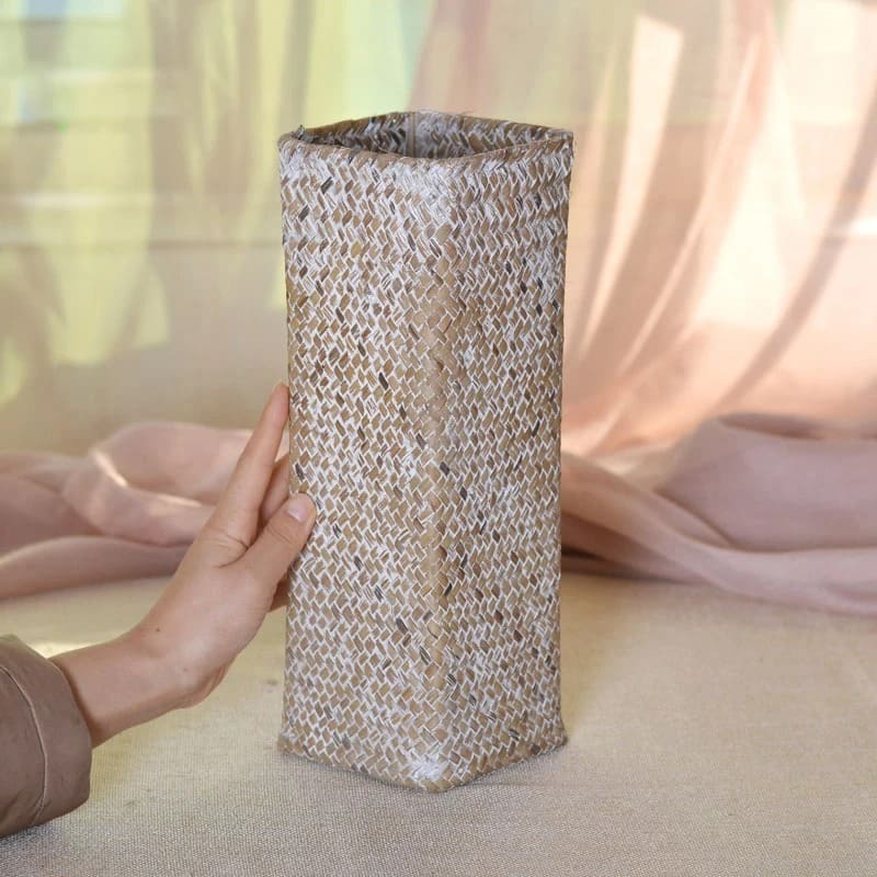 Grand Vase en Bambou Gris