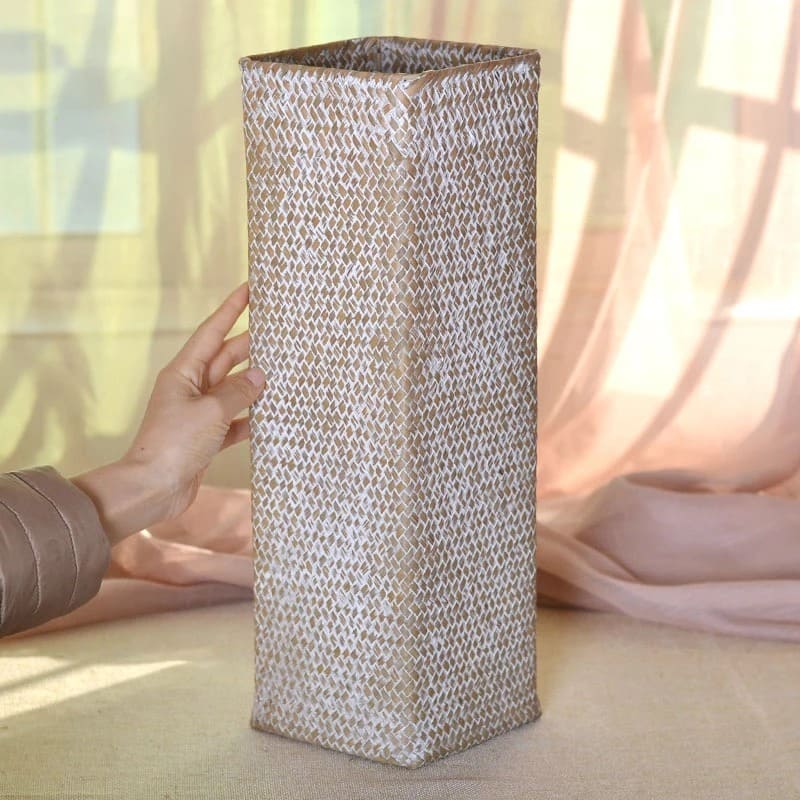 Grand Vase à Poser au Sol en Bambou