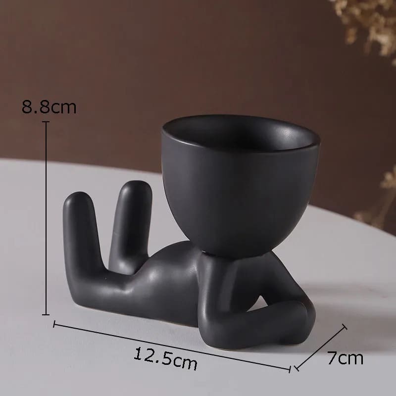 Petit Bonhomme en Pot de Fleur 12cm