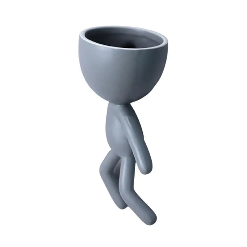 Petit Pot de Fleur Mural Bonhomme