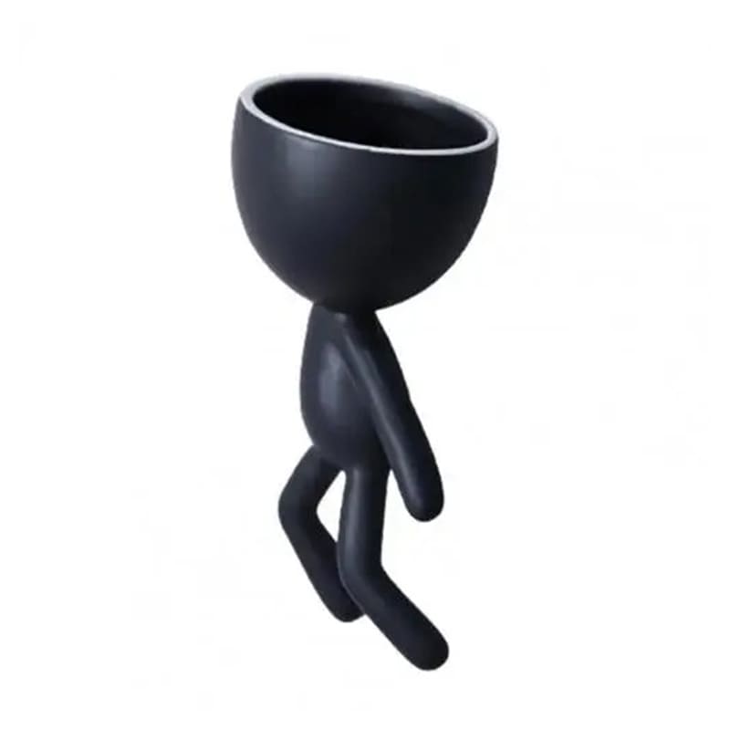 Petit Pot de Fleur Mural Noir