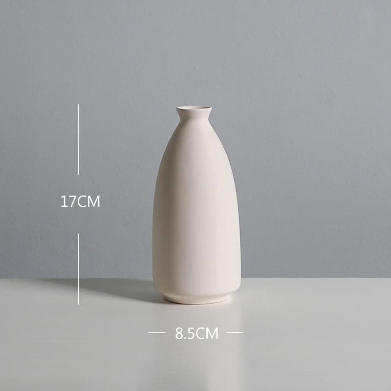 Petit Vase Céramique Blanc 17cm