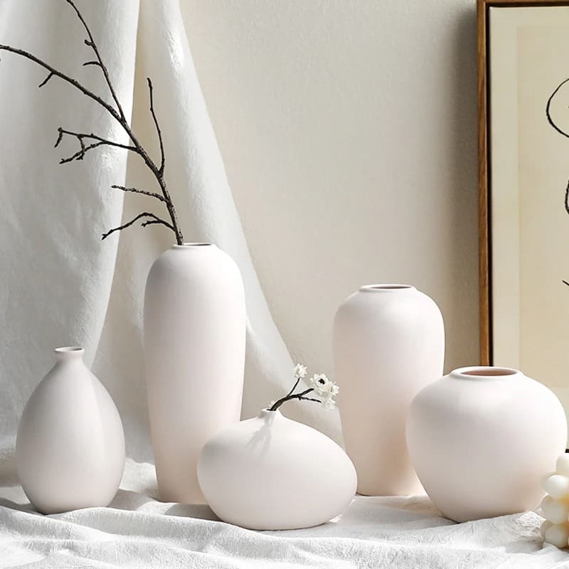 Petit Vase Céramique Blanc Fleur