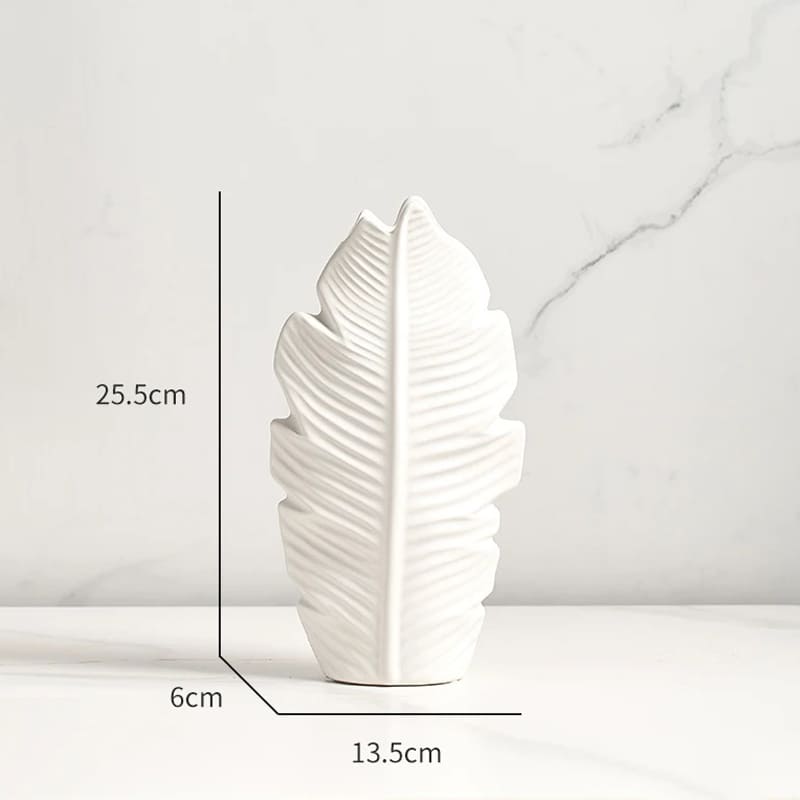 Petit Vase Feuille Blanc