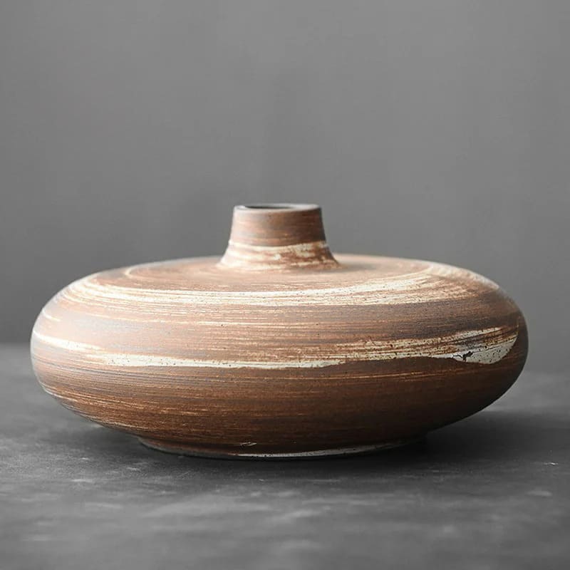 Petit Vase Japonais Ancien Terre Cuite