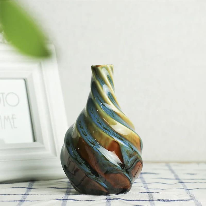 Petit Vase Vintage Bleu 13cm