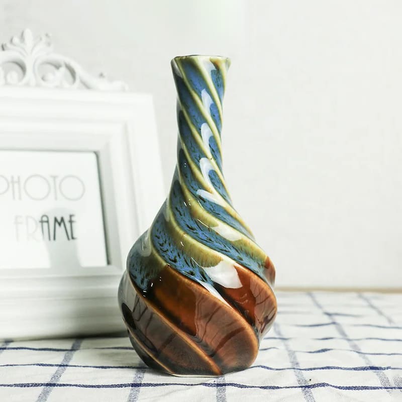 Petit Vase Vintage Bleu 17cm