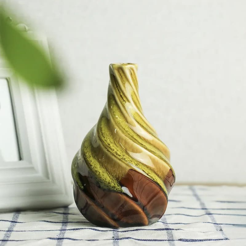 Petit Vase Vintage Jaune 13cm