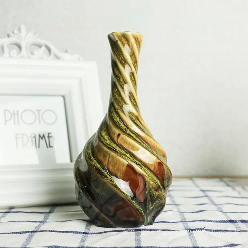 Petit Vase Vintage Jaune 17cm
