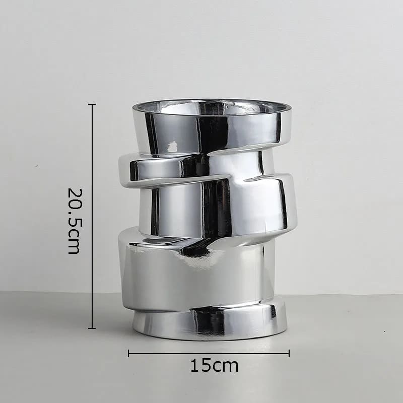 Petit Vase en Verre Argenté