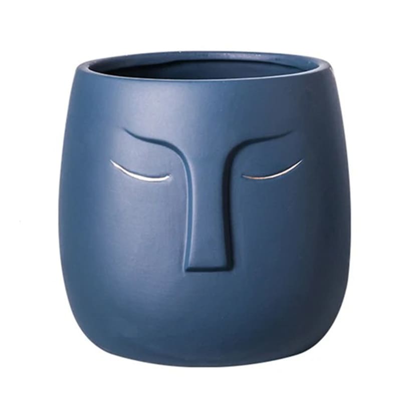 Pot de Fleur Visage Bleu