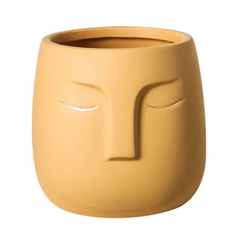 Pot de Fleur Visage Jaune