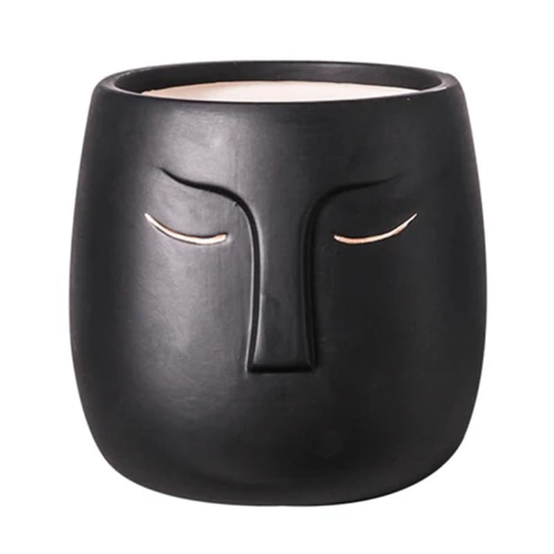 Pot de Fleur Visage Noir