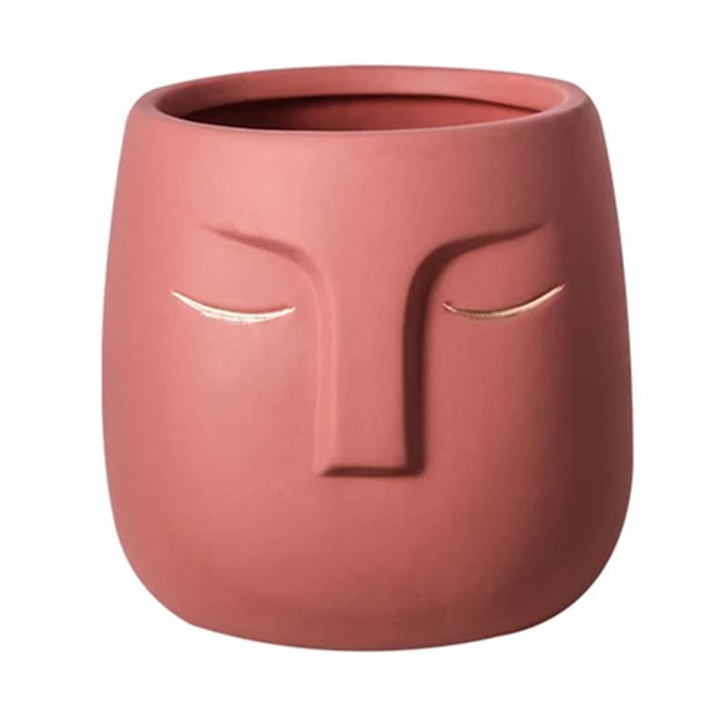 Pot de Fleur Visage Rouge Clair