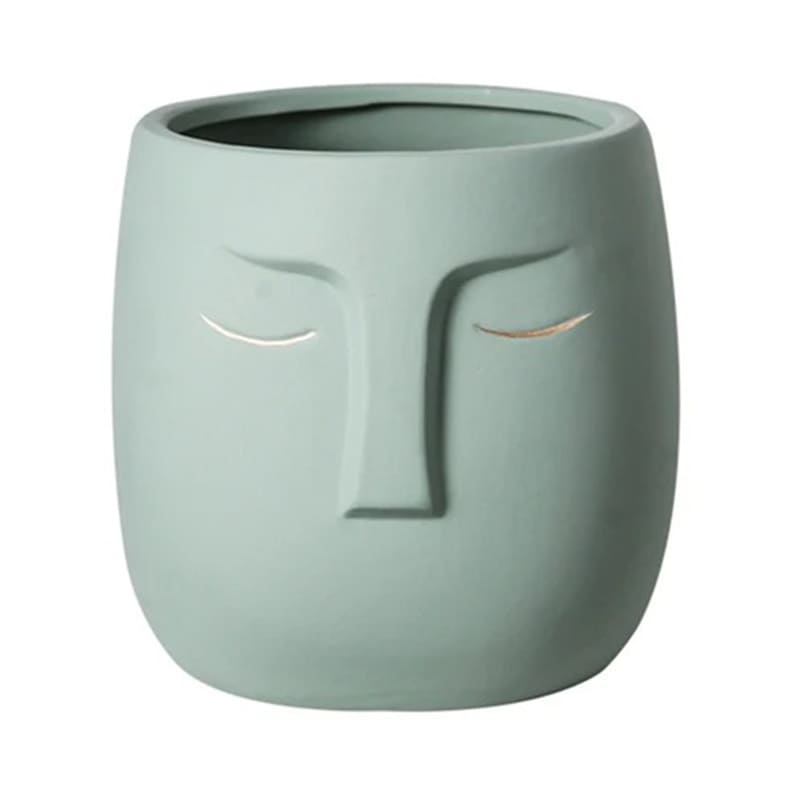 Pot de Fleur Visage Vert Clair