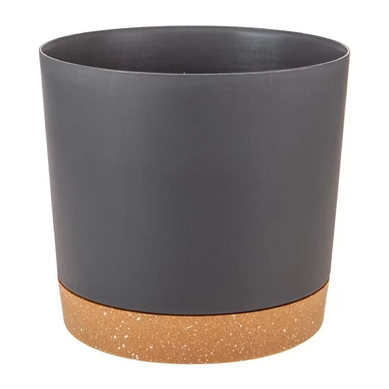 Pot de Fleur en Plastique Gris Foncé