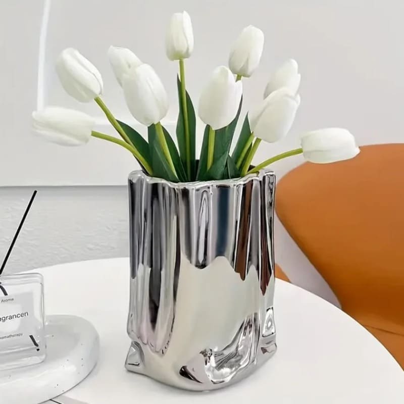 Vase Argenté Moderne