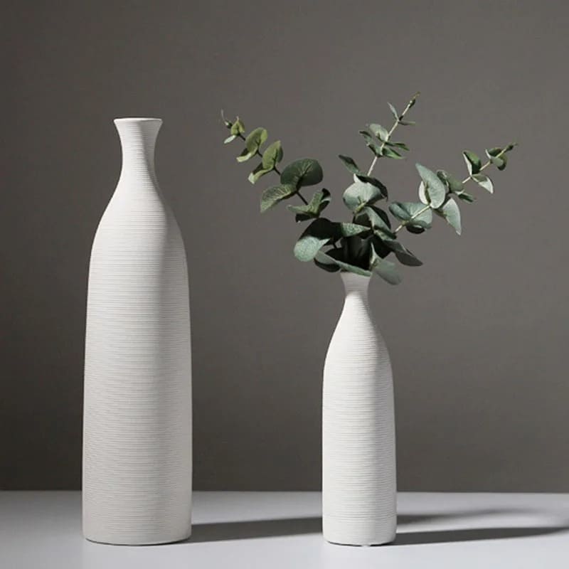 Vase Bouteille Scandinave Blanc