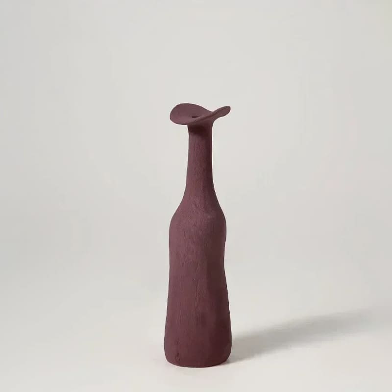 Vase Bouteille Terre Cuite Bordeaux