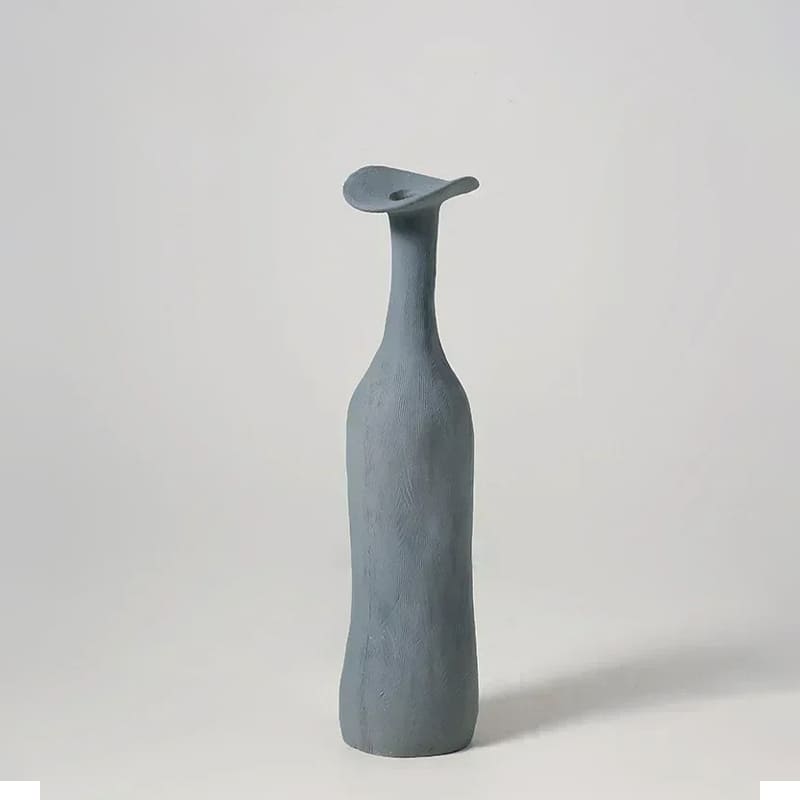 Vase Bouteille Terre Cuite Cyan