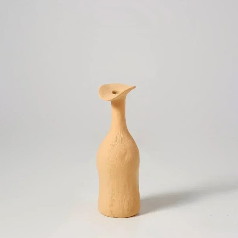 Vase Bouteille Terre Cuite Orange