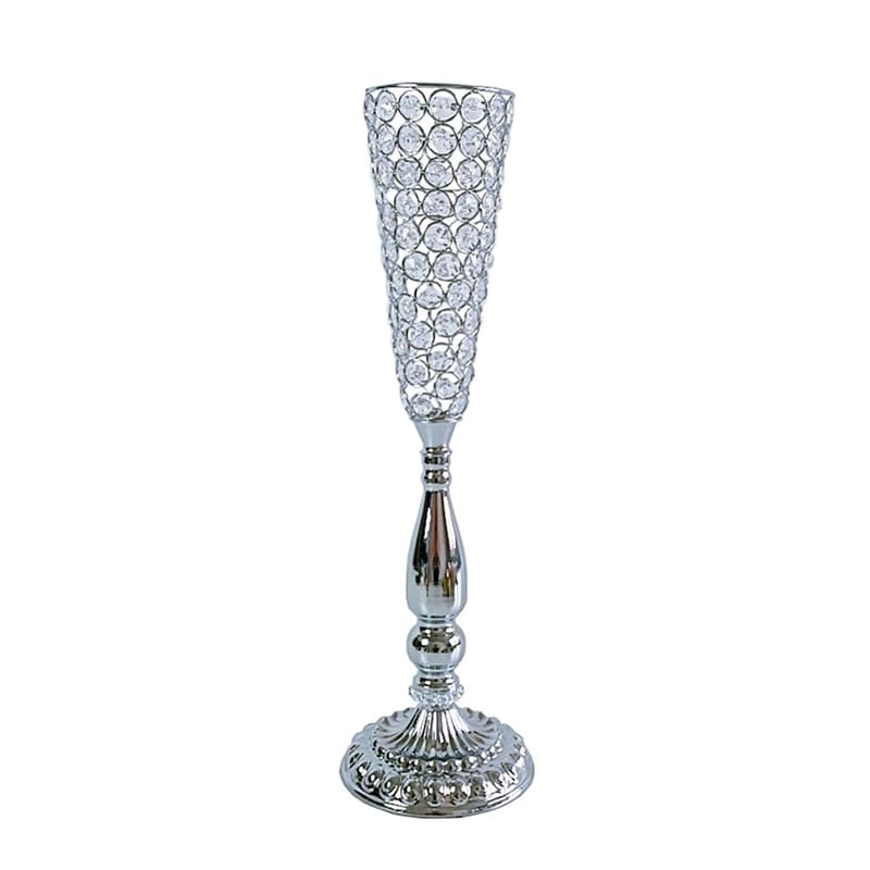 Vase Centre de Table Mariage Argent 52cm