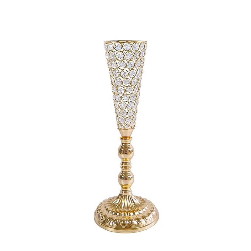 Vase Centre de Table Mariage Or 43cm