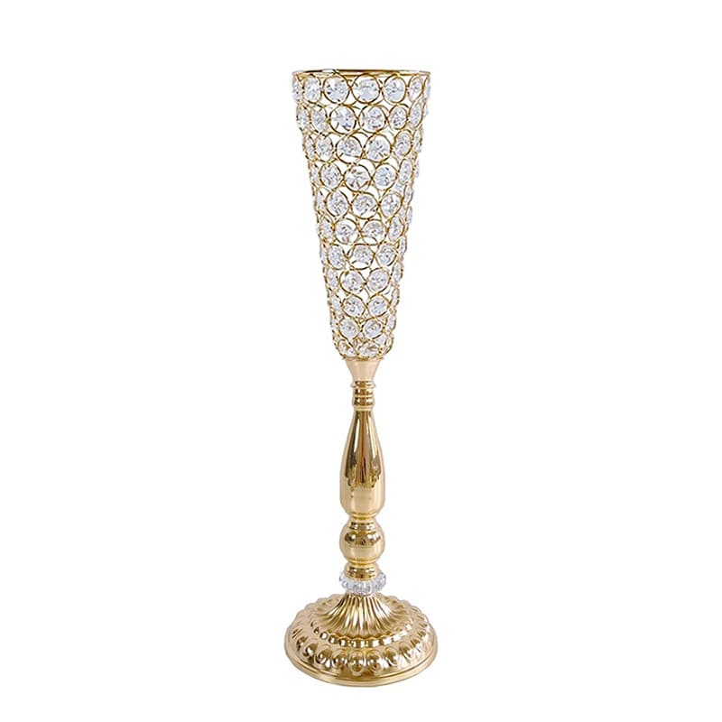 Vase Centre de Table Mariage Or 52cm