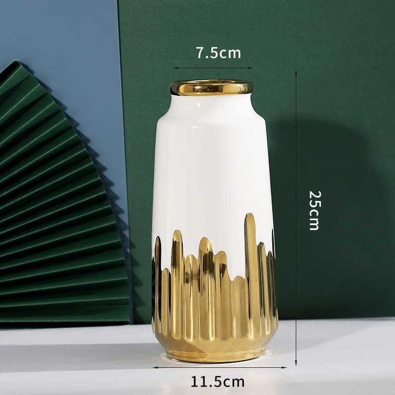 Vase Céramique Design Doré