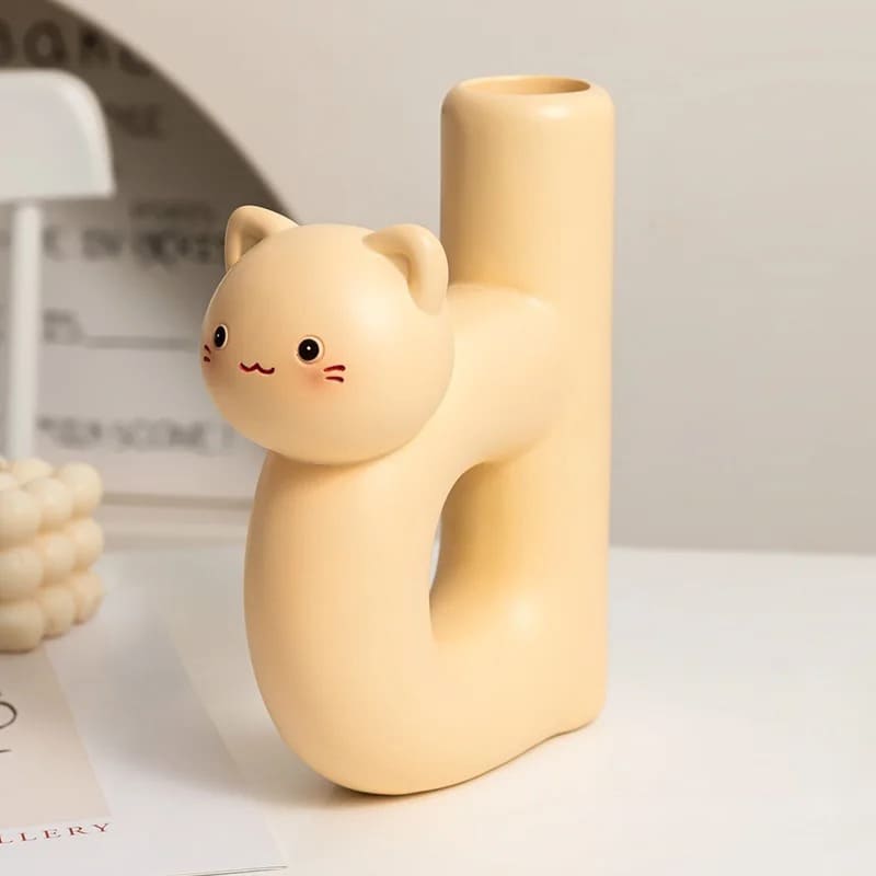 Vase Chat Jaune