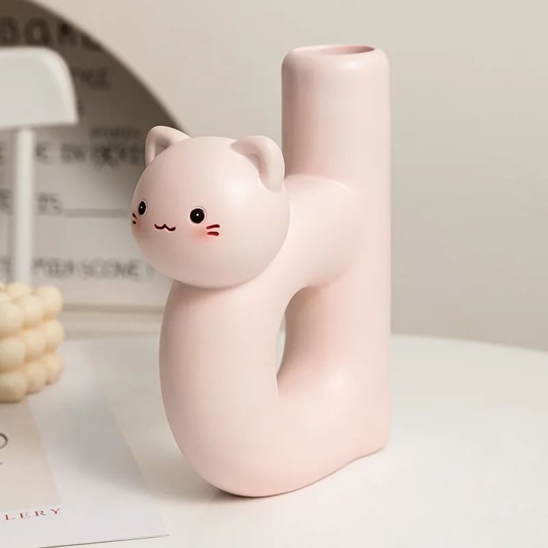 Vase Chat Rose