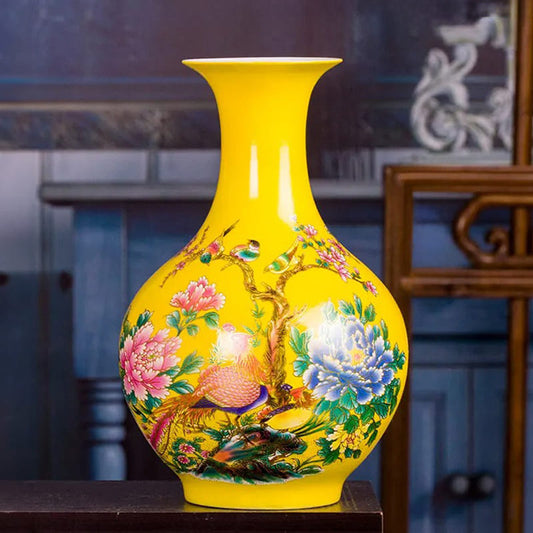 Vase Chinois Décor Oiseaux