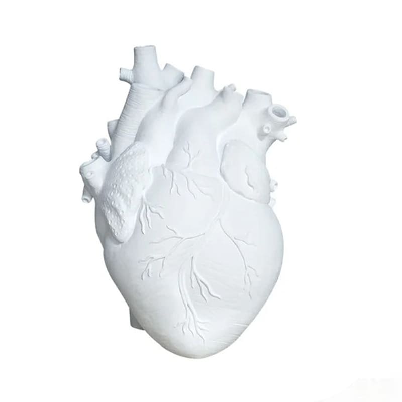 Vase Cœur en Résine Blanc