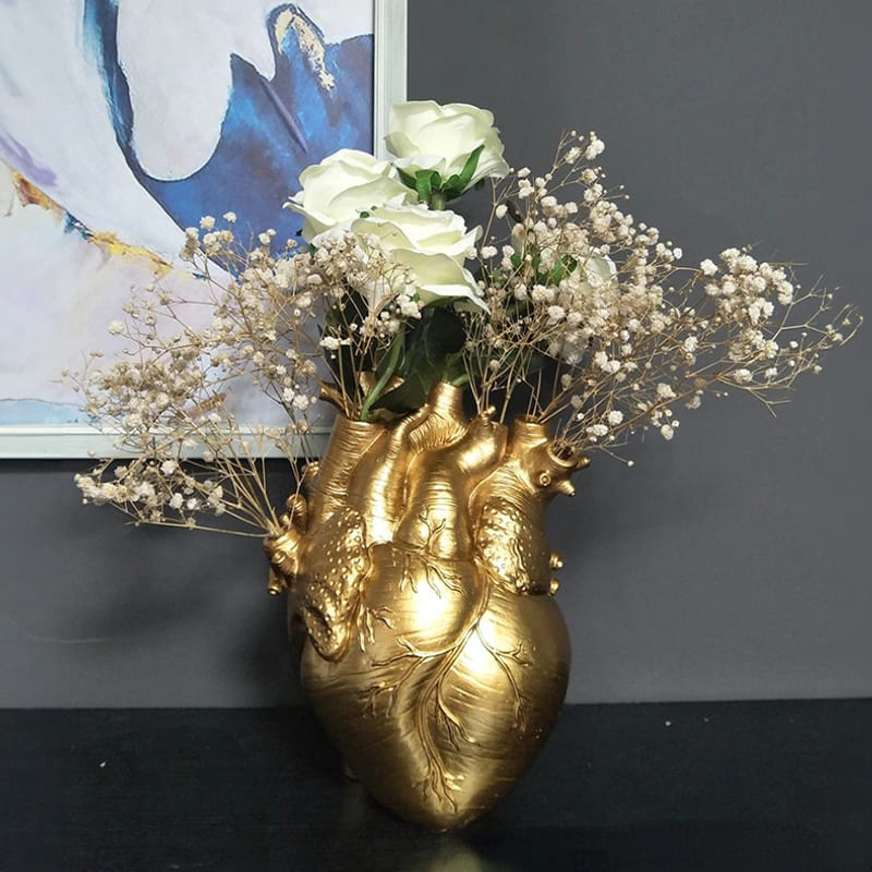 Vase Cœur en Résine Design