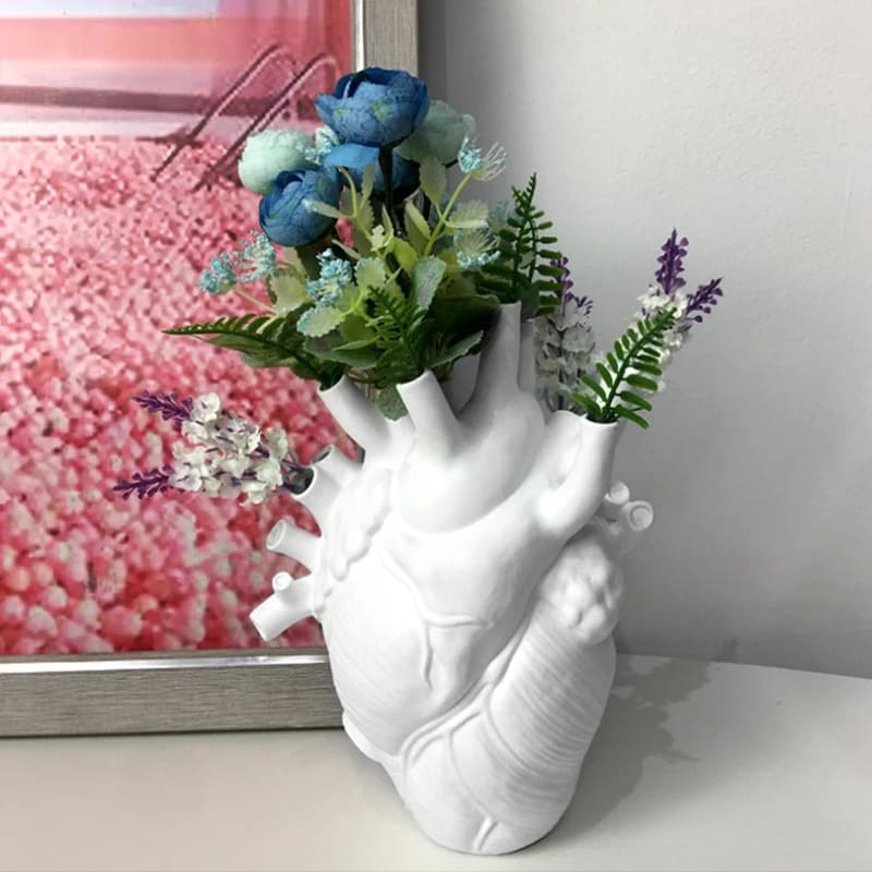 Vase Cœur en Résine Humain