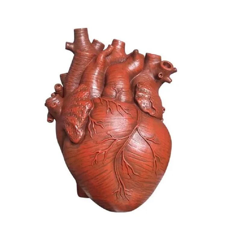 Vase Cœur en Résine Rouge