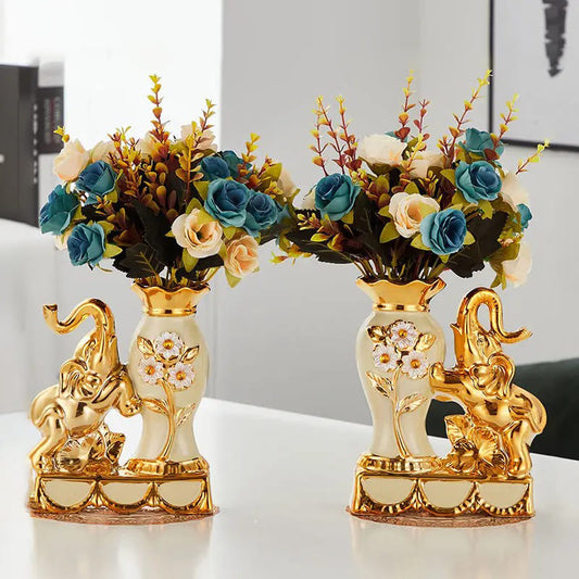 Vase Éléphant Doré Déco