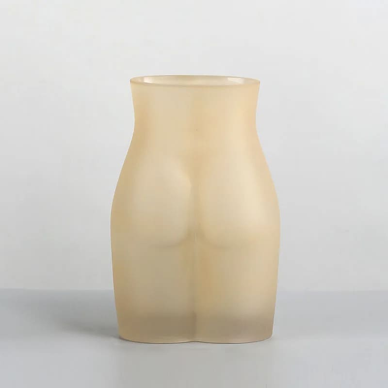 Vase Fesses en Verre Beige