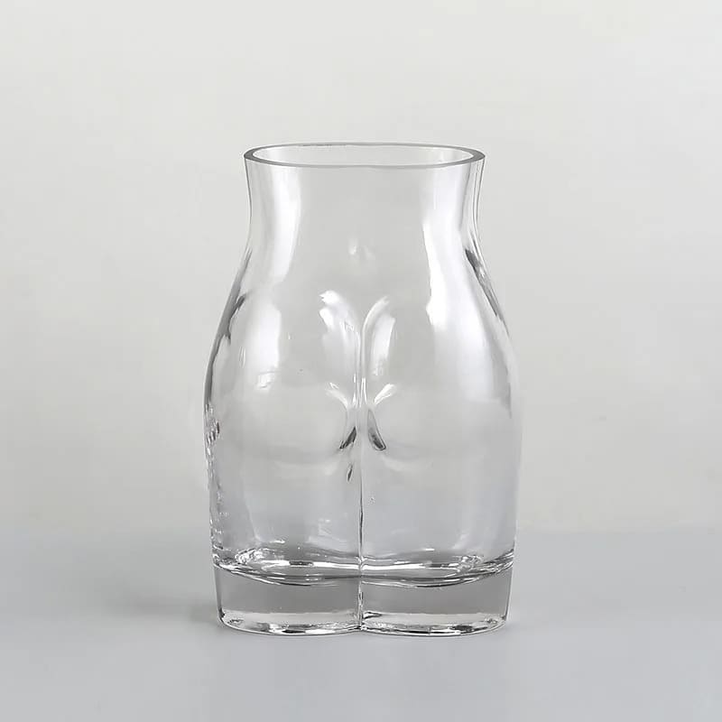 Vase Fesses en Verre Transparent