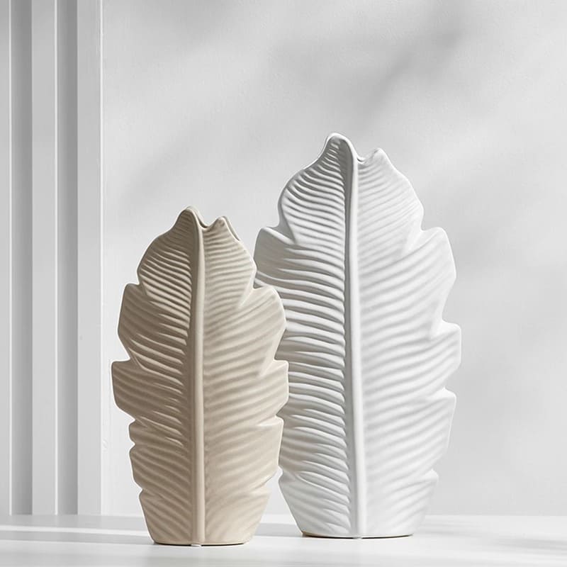 Vase Feuille Blanc Céramique