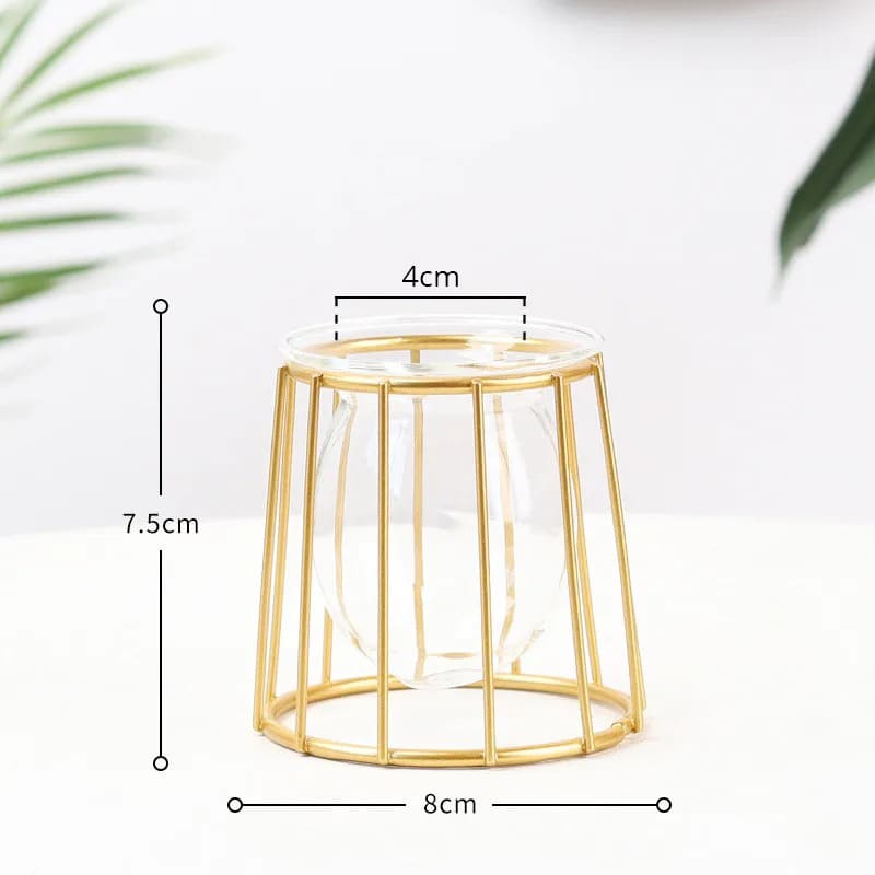 Vase Hydroponique Doré