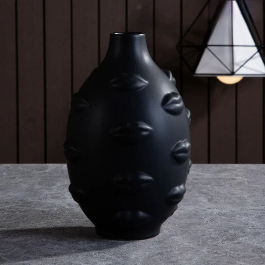 Vase Lèvres Noir