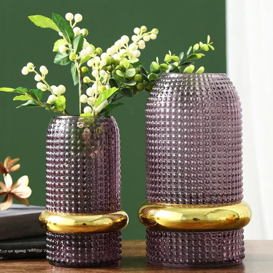 Vase Moderne en Verre Doré