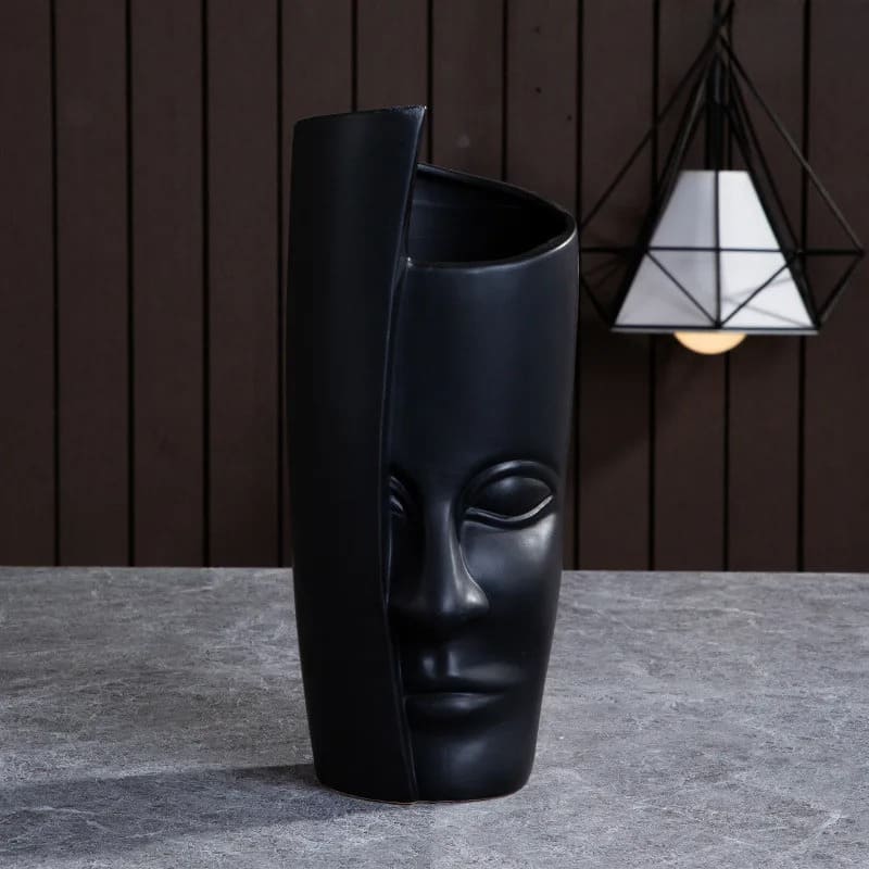 Vase Original Visage Noir
